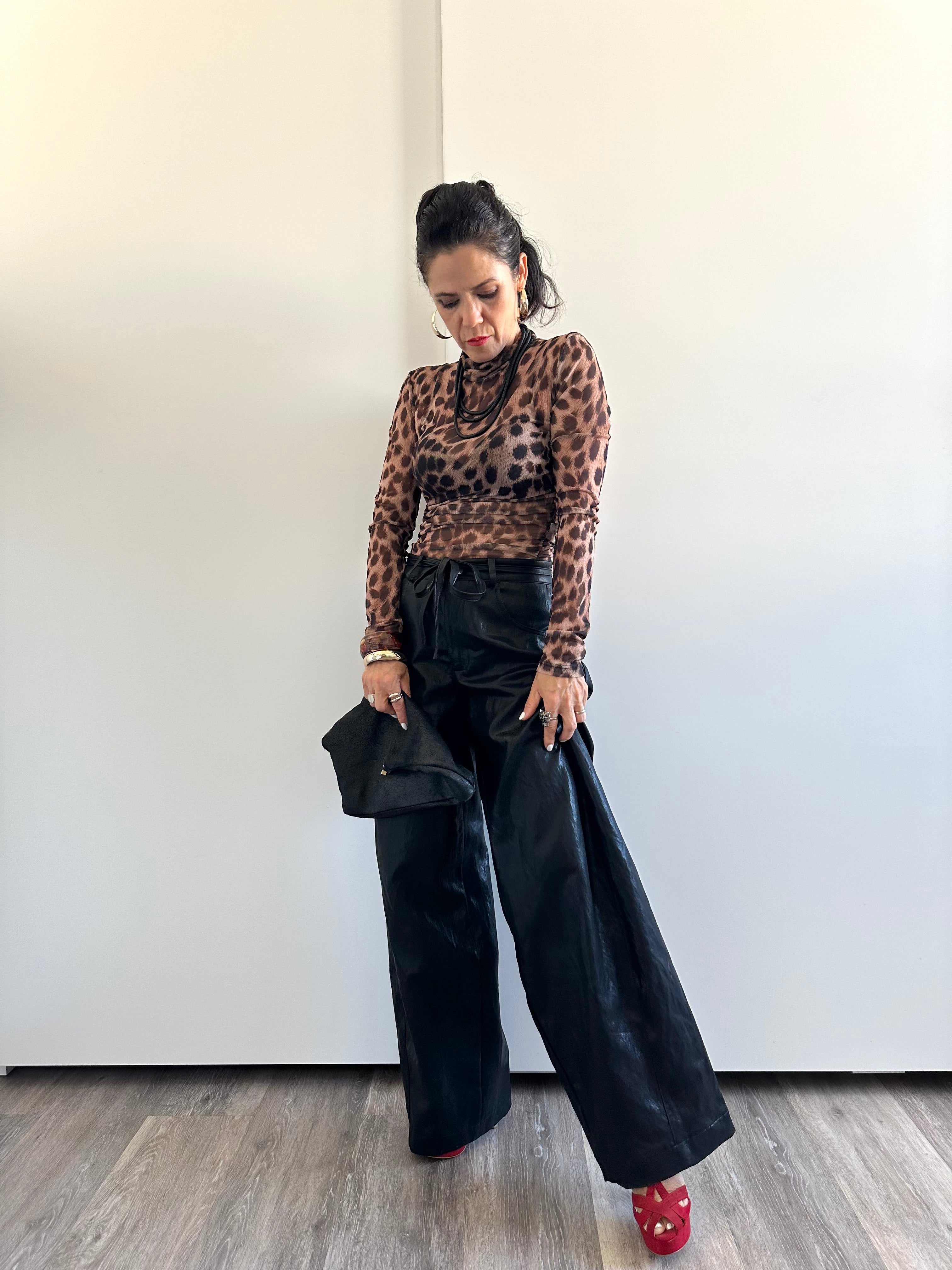 Loen  Barrel Leather Pants