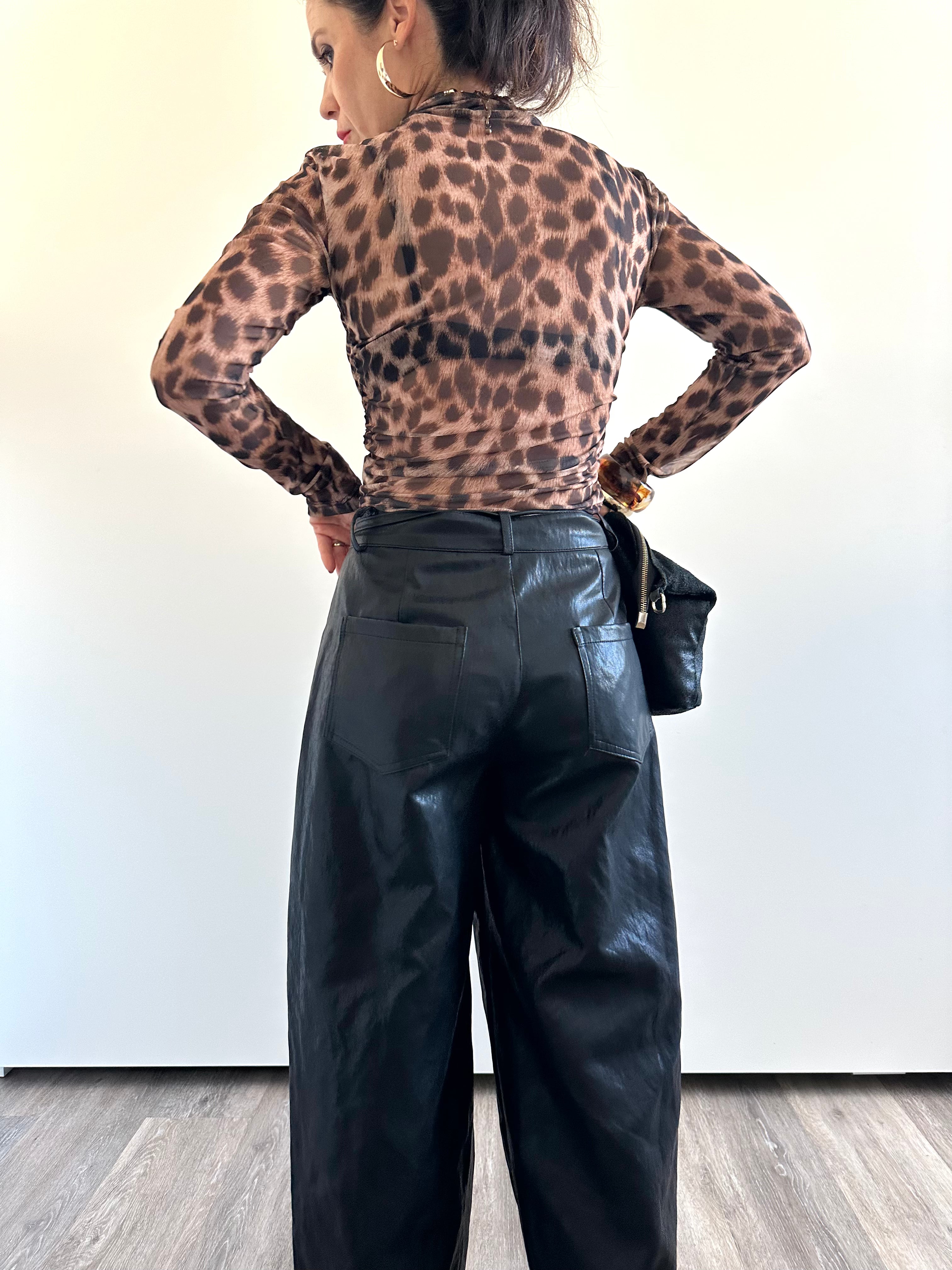 Loen  Barrel Leather Pants