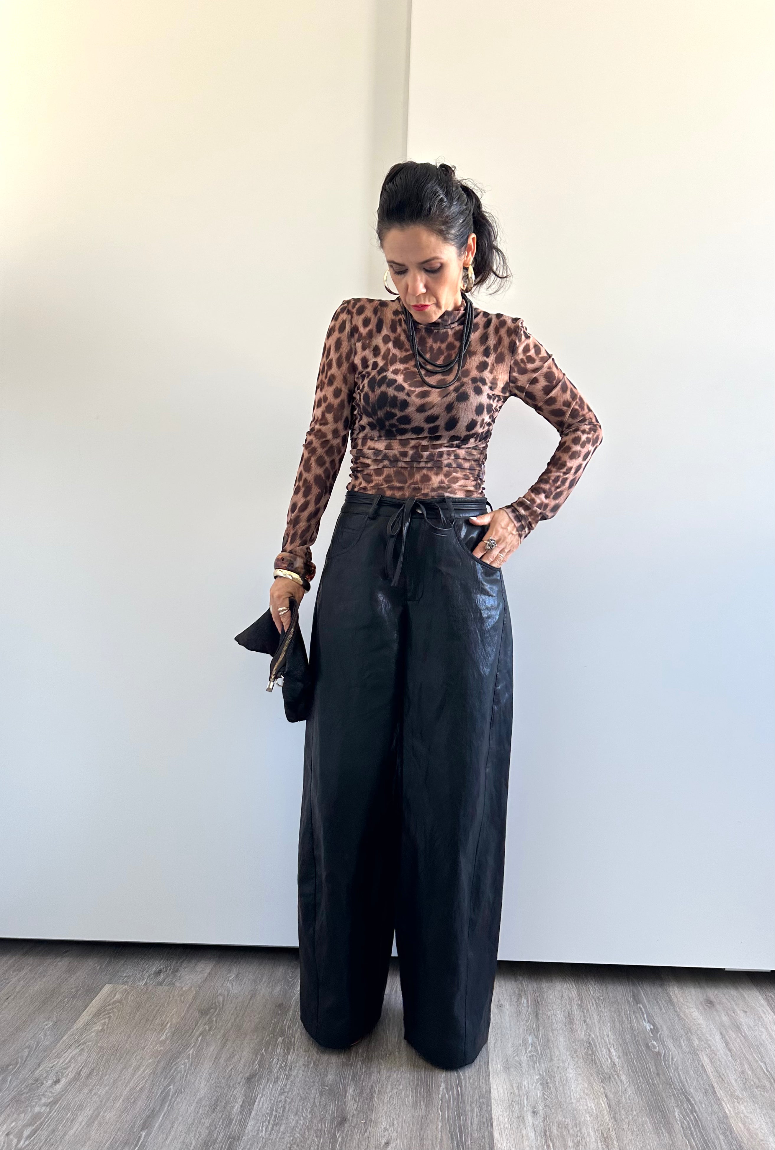 Loen  Barrel Leather Pants