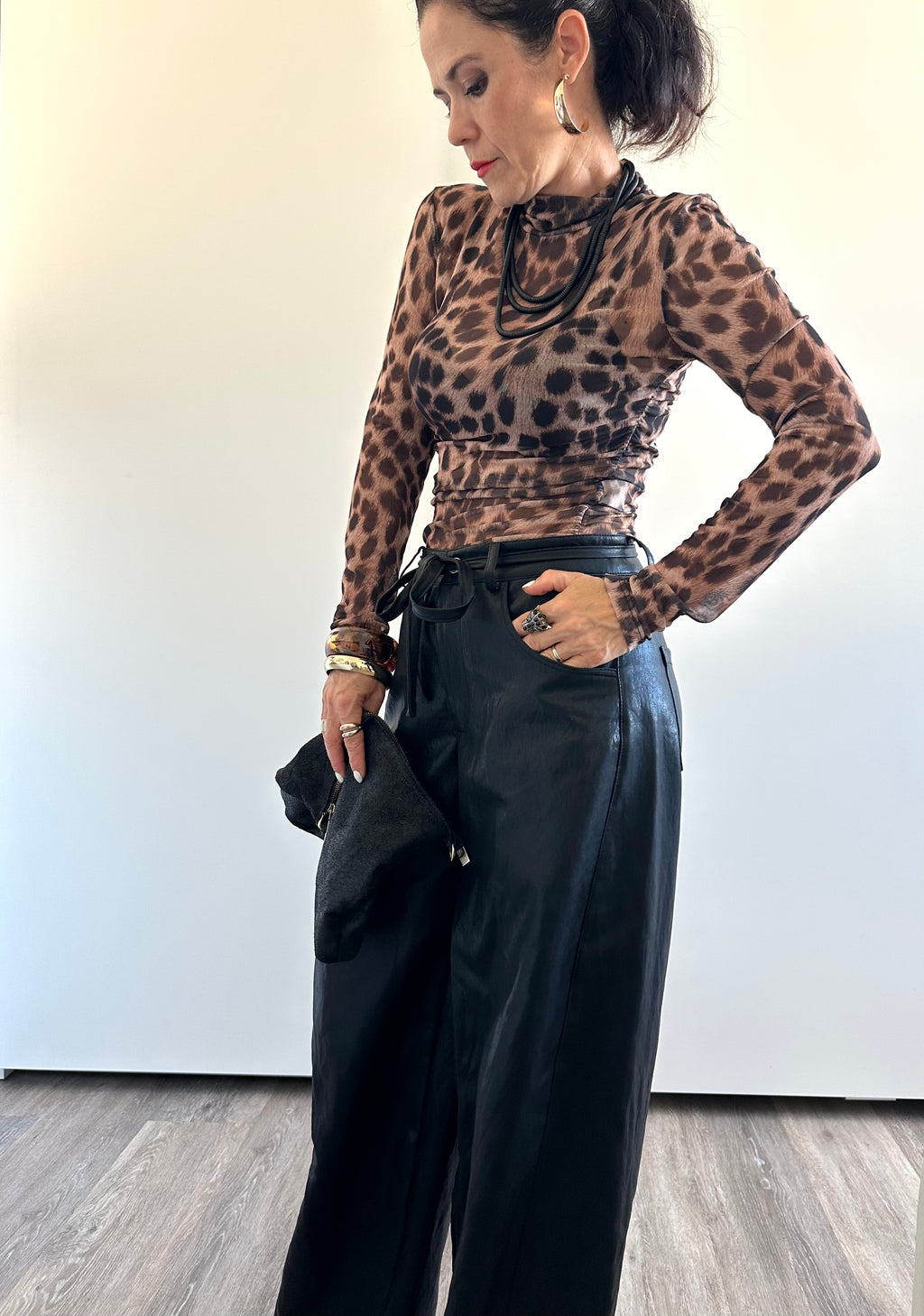 Loen  Barrel Leather Pants