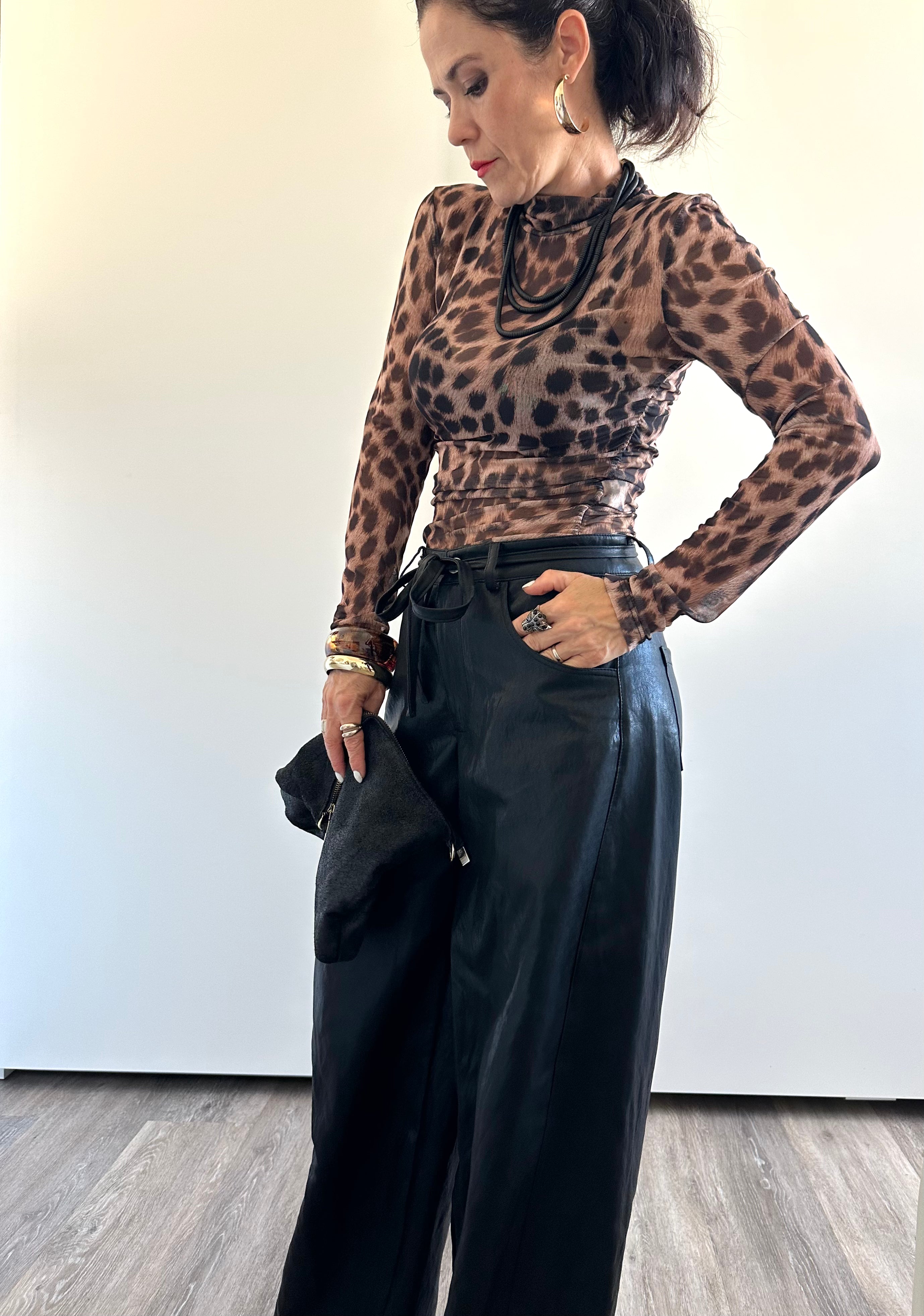 Loen  Barrel Leather Pants