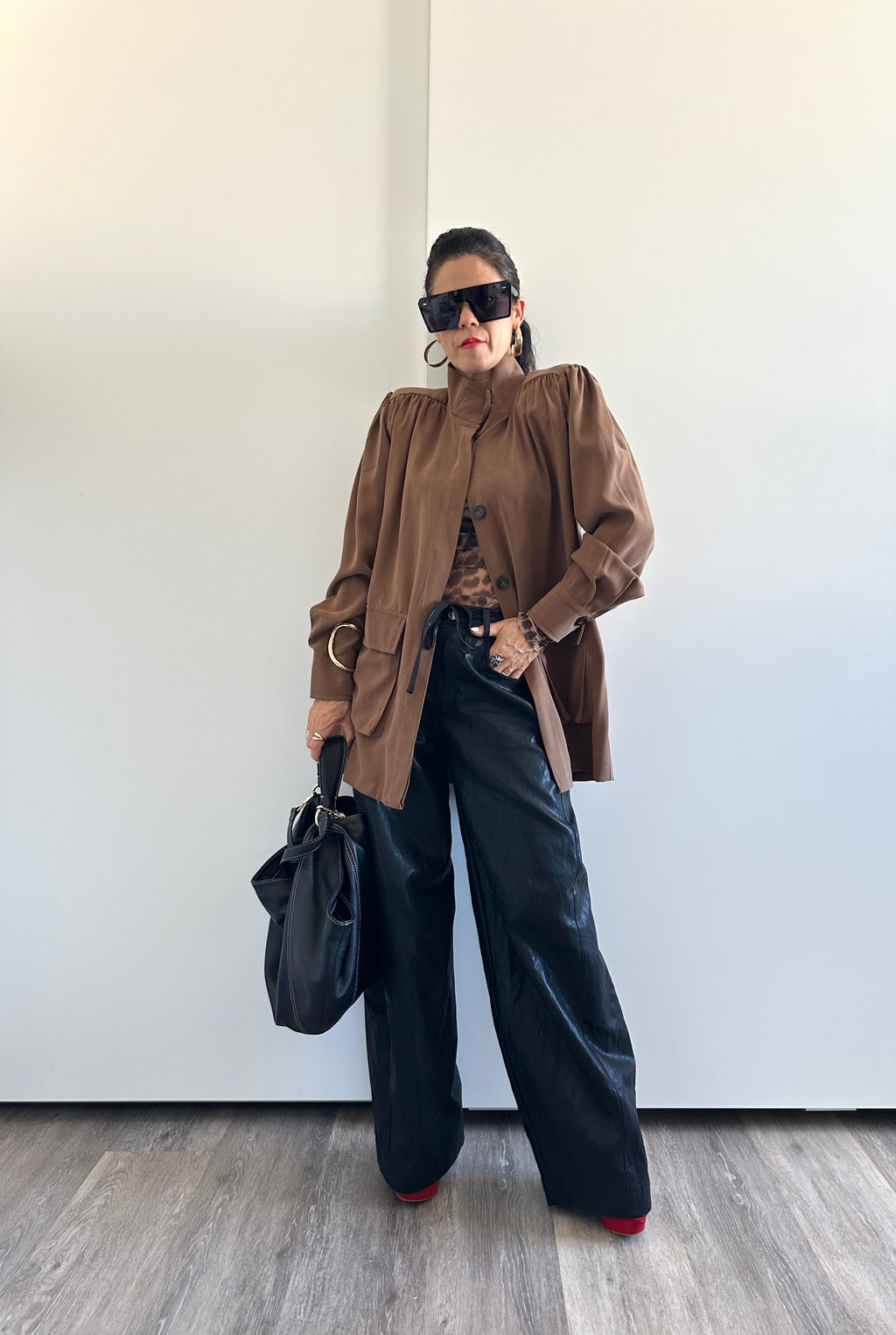 Loen  Barrel Leather Pants
