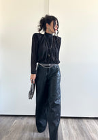 Loen  Barrel Leather Pants