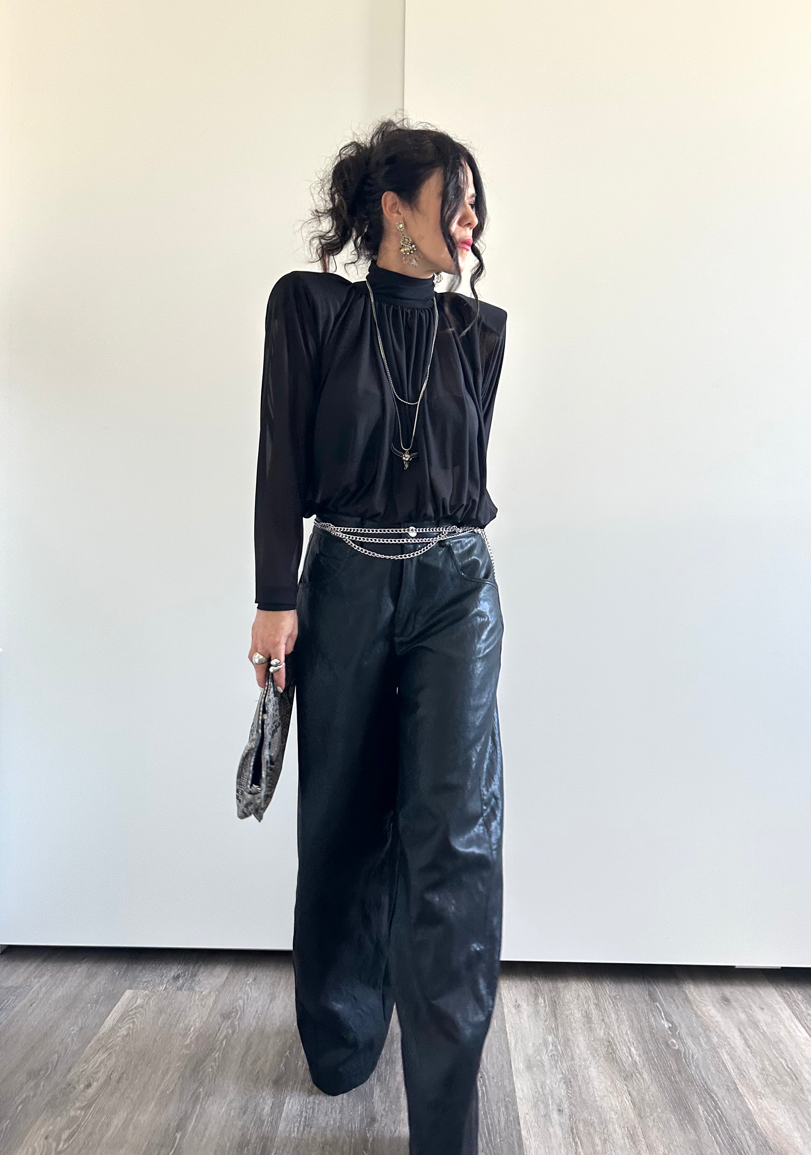 Loen  Barrel Leather Pants